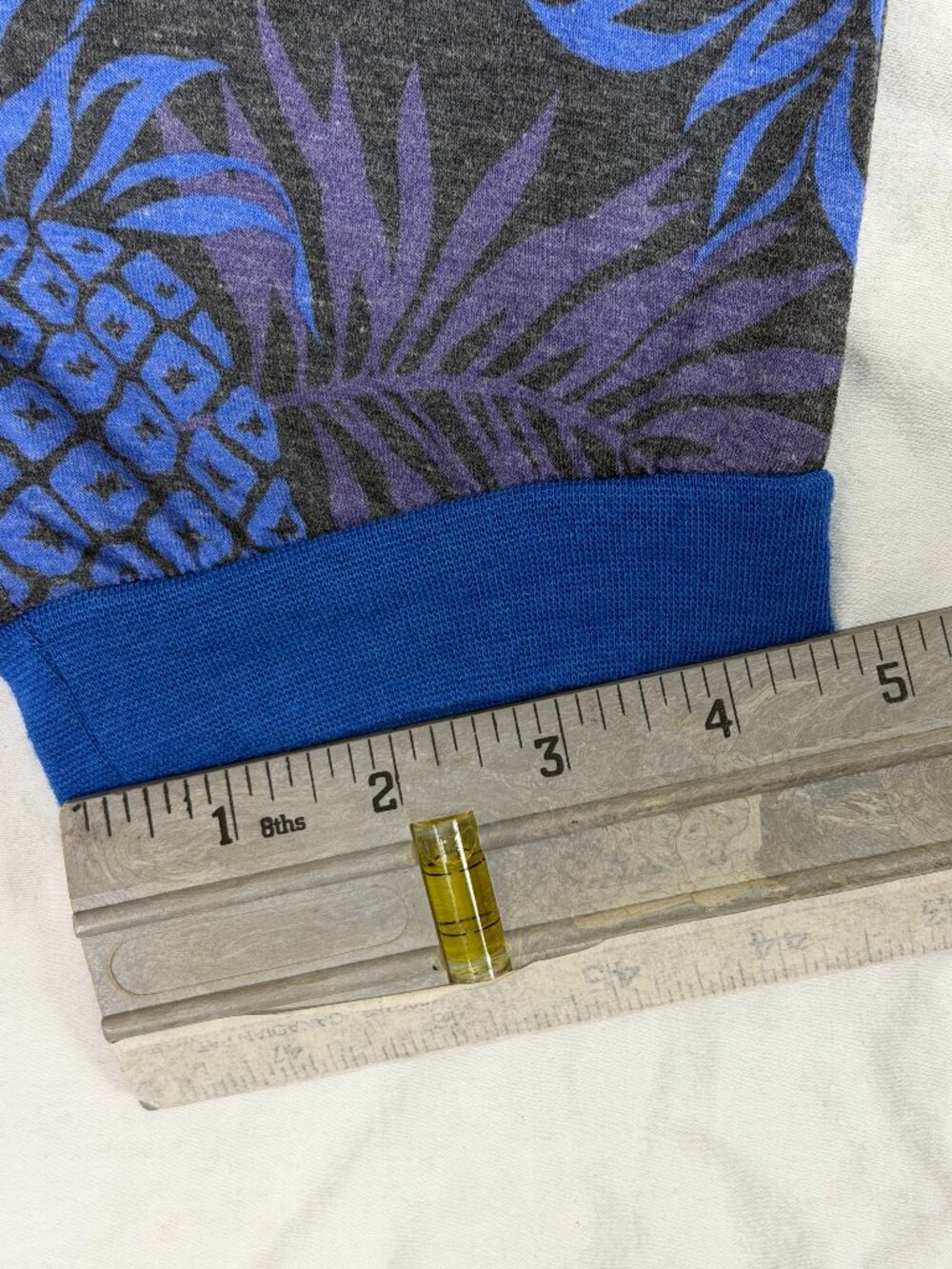 Top Drawer Women's Medium Jogger Sweatpants Tropical Pineapple Print Purple/Blue - Picture 5 of 9